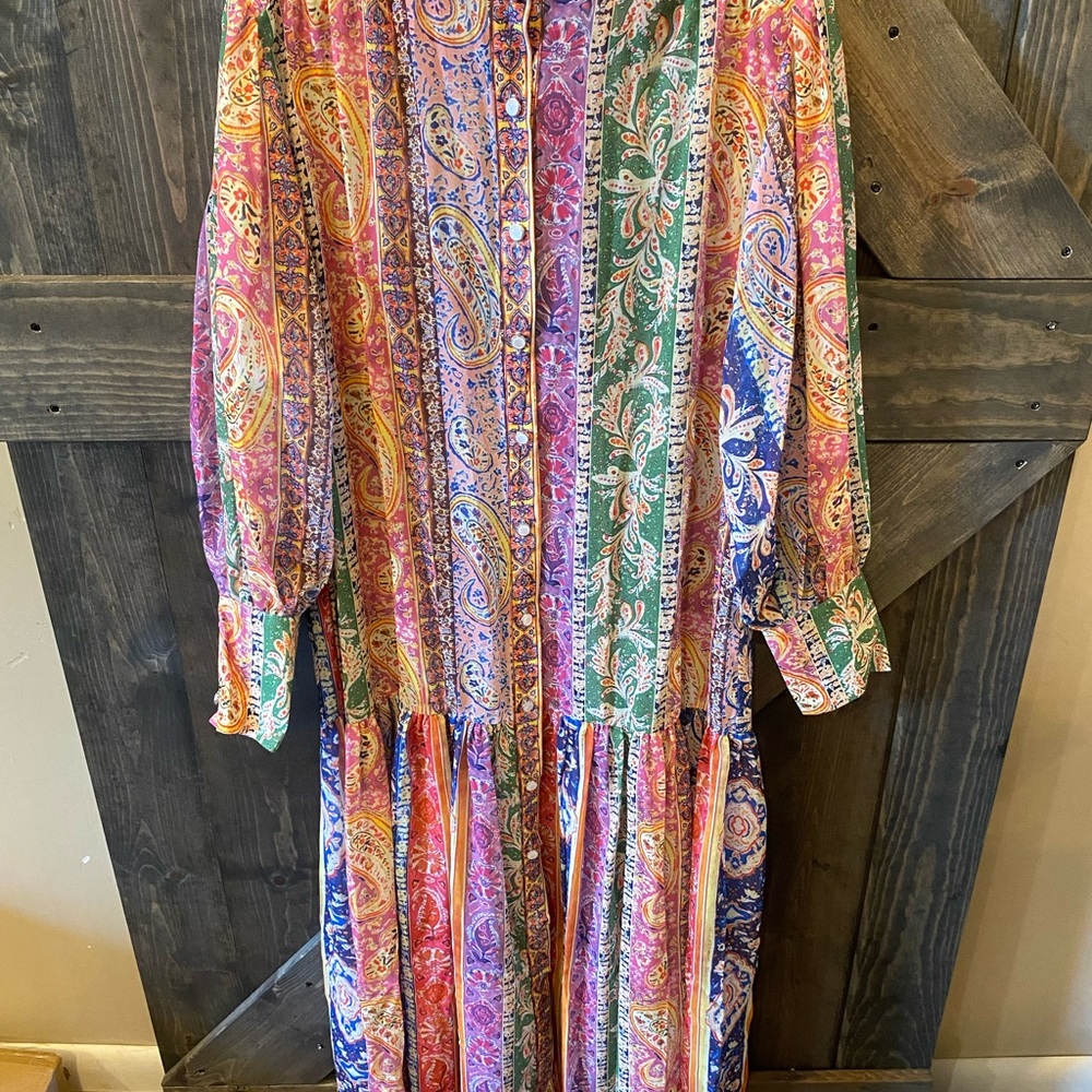 Colorful Paisley Long Sleeve Dress